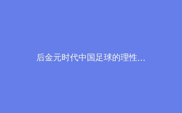 后金元时代中国足球的理性重构：从资本狂欢到体系建设的阵痛转型 - 2